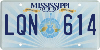 MS license plate LQN614