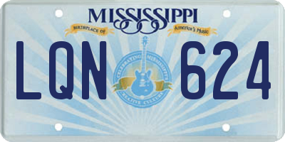 MS license plate LQN624
