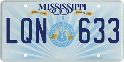 MS license plate LQN633