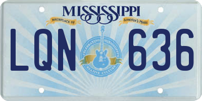 MS license plate LQN636