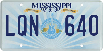 MS license plate LQN640