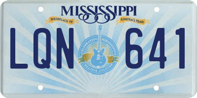 MS license plate LQN641