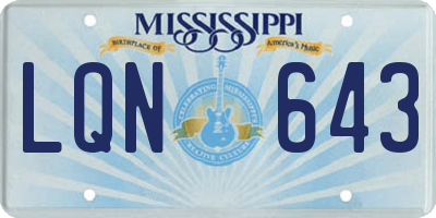 MS license plate LQN643