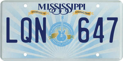 MS license plate LQN647