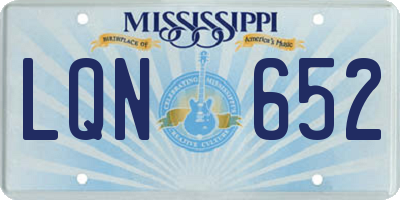 MS license plate LQN652