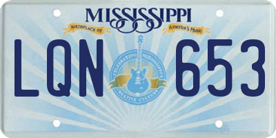 MS license plate LQN653