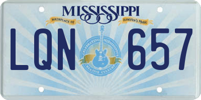 MS license plate LQN657