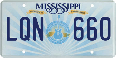 MS license plate LQN660