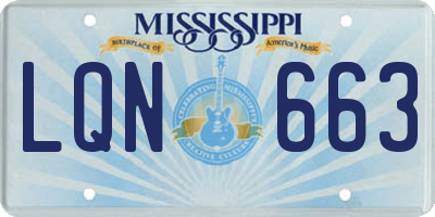 MS license plate LQN663