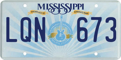 MS license plate LQN673