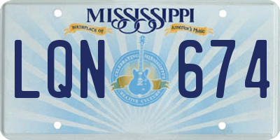 MS license plate LQN674
