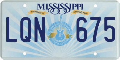 MS license plate LQN675