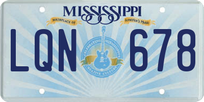 MS license plate LQN678