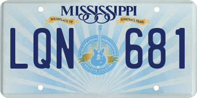 MS license plate LQN681