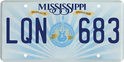 MS license plate LQN683