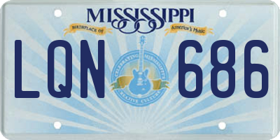 MS license plate LQN686