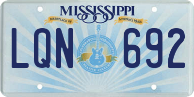 MS license plate LQN692