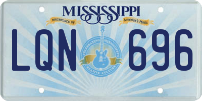 MS license plate LQN696