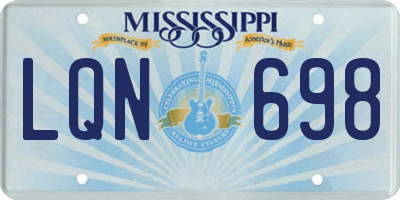 MS license plate LQN698