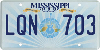MS license plate LQN703