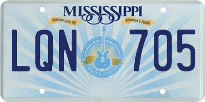 MS license plate LQN705