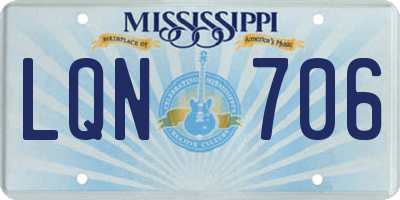 MS license plate LQN706