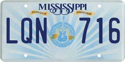 MS license plate LQN716