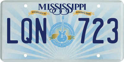 MS license plate LQN723