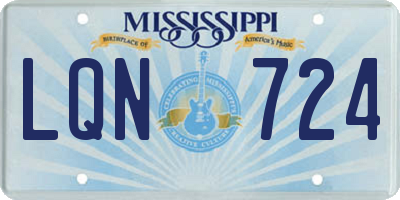 MS license plate LQN724
