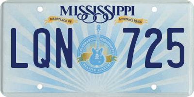 MS license plate LQN725