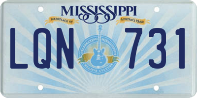 MS license plate LQN731