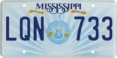 MS license plate LQN733