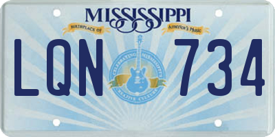 MS license plate LQN734