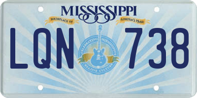MS license plate LQN738