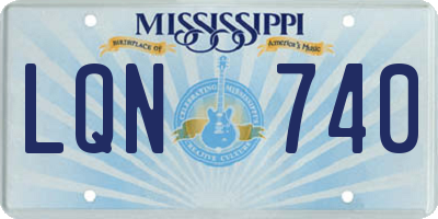 MS license plate LQN740