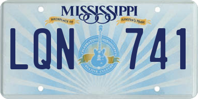 MS license plate LQN741