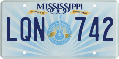 MS license plate LQN742