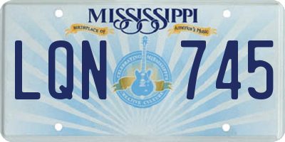 MS license plate LQN745