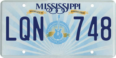 MS license plate LQN748