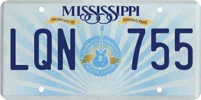 MS license plate LQN755