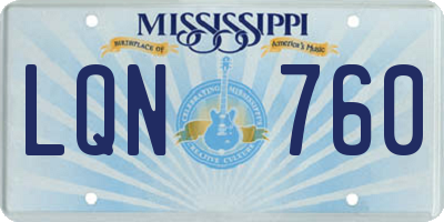 MS license plate LQN760