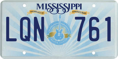 MS license plate LQN761