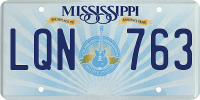 MS license plate LQN763