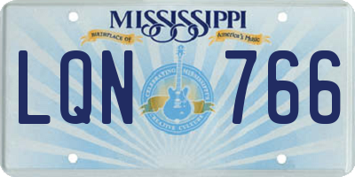 MS license plate LQN766