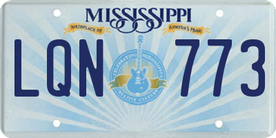 MS license plate LQN773