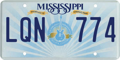 MS license plate LQN774