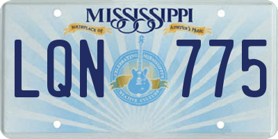 MS license plate LQN775