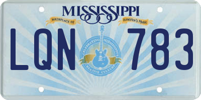 MS license plate LQN783