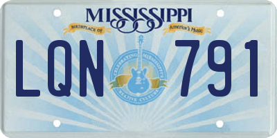 MS license plate LQN791