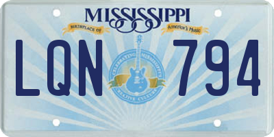 MS license plate LQN794